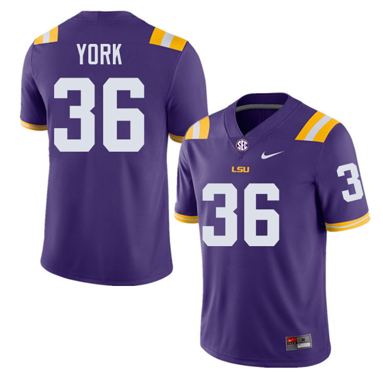 Cade York LSU Tigers Jersey,Louisiana State University Tigers Football Jersey-Purple